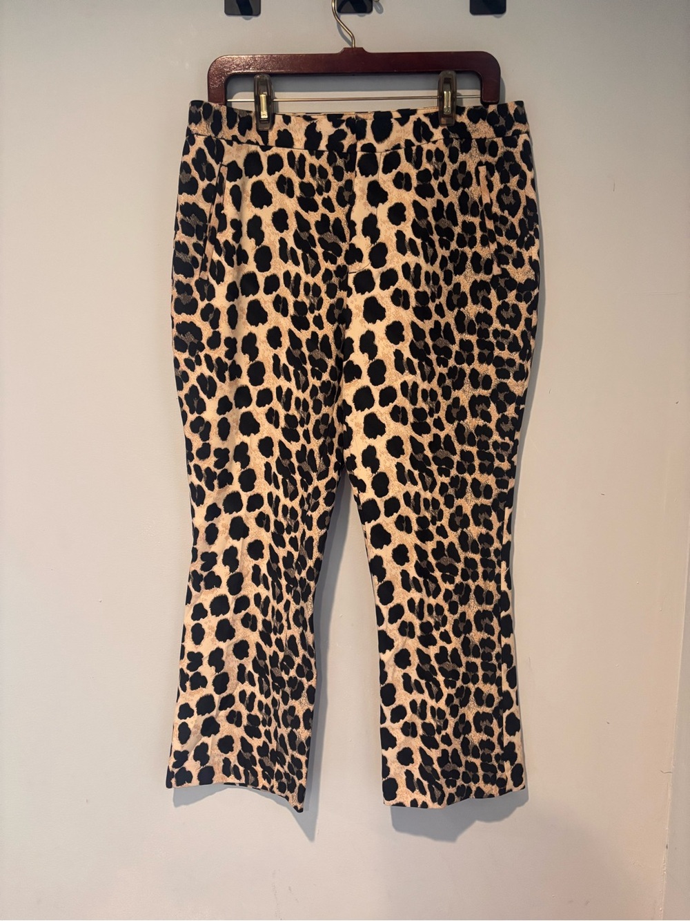 Zara Leopard Print Stretch Pants - Black and Tan